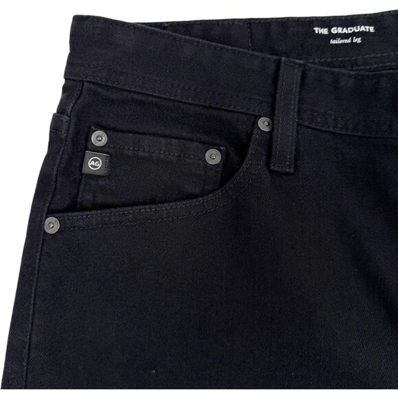 Ag Adriano Goldschmied Men's The Graduate Tailored Leg Denim Jeans Black 33x32 - Picture 6 of 12